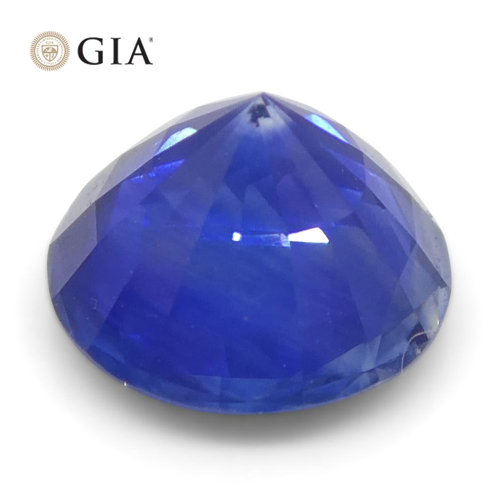 Saphir bleu rond de 1.24 carat certifié GIA, Sri Lanka   en vente 1