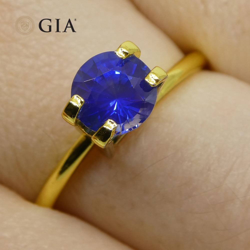 1.24ct Round Blue Sapphire GIA Certified Sri Lanka   For Sale 4