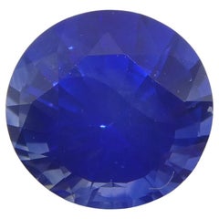 Saphir bleu rond de 1.24 carat certifié GIA, Sri Lanka  