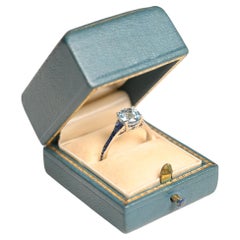Round Cut Aquamarine Engagement Ring (Approx 1.20-Carats), Platinum