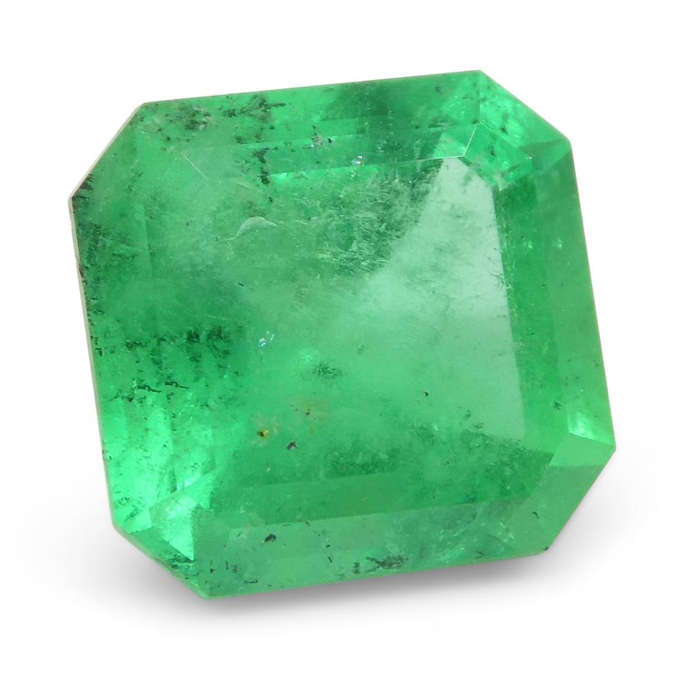 1.24ct Square Green Emerald from Colombia In New Condition For Sale In Toronto, Ontario