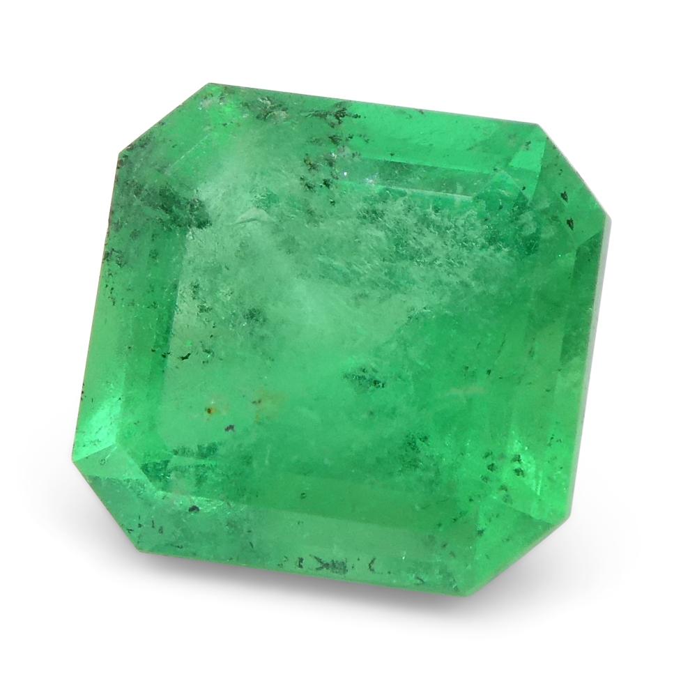Women's or Men's 1.24ct Square Green Emerald from Colombia For Sale