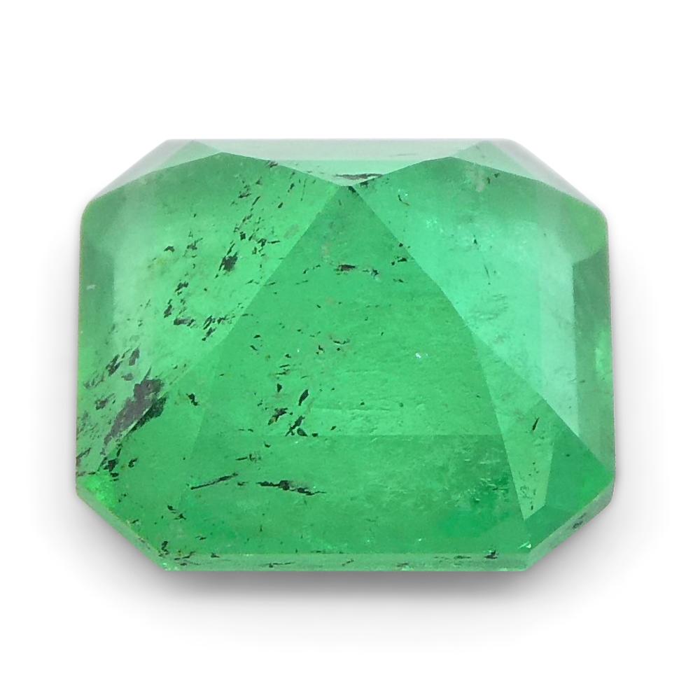 1.24ct Square Green Emerald from Colombia For Sale 1
