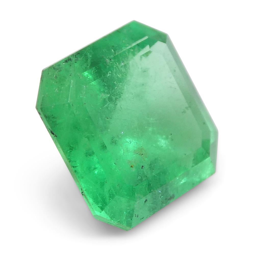 1.24ct Emeraude verte carrée de Colombie en vente 2