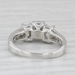 1.24ctw 3-Stone Emerald Cut Engagement Ring 14k White Gold Size 6.25