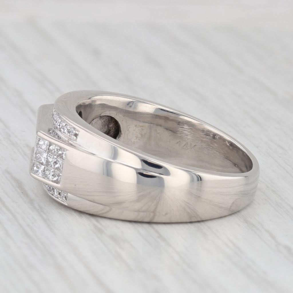 1.24ctw Men's Diamond Band 14k White Gold Size 12.25 In Good Condition For Sale In McLeansville, NC