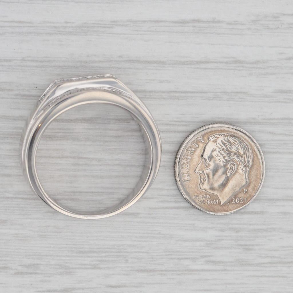 1.24ctw Men's Diamond Band 14k White Gold Size 12.25 For Sale 4
