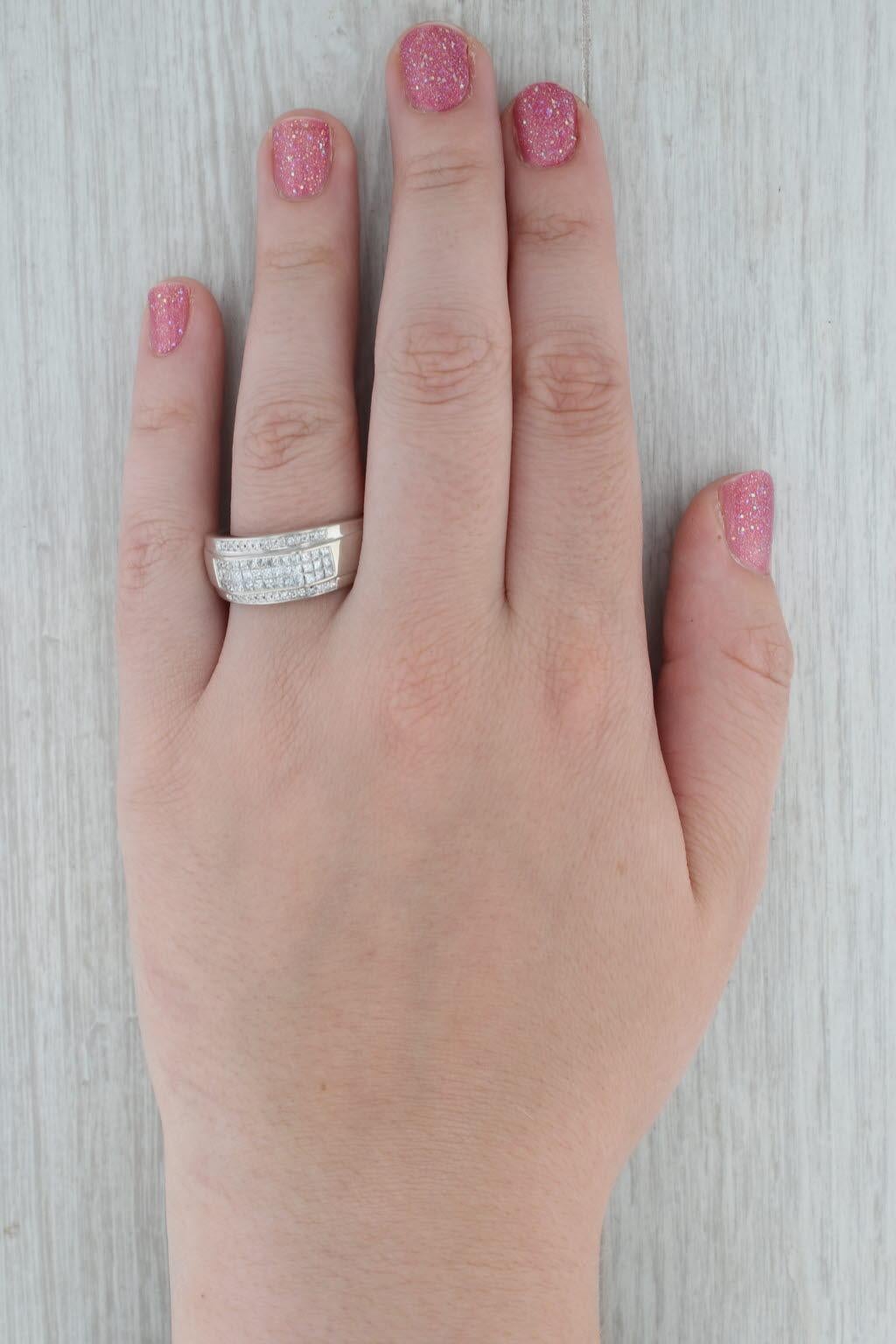 1.24ctw Men's Diamond Band 14k White Gold Size 12.25 For Sale 5