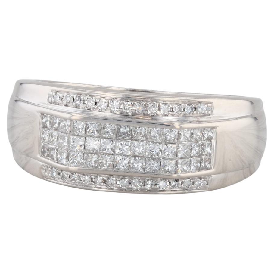 1.24ctw Men's Diamond Band 14k White Gold Size 12.25