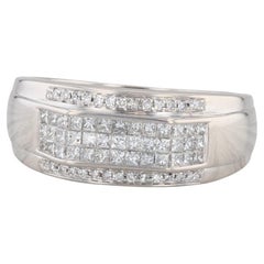 1.24ctw Men's Diamond Band 14k White Gold Size 12.25