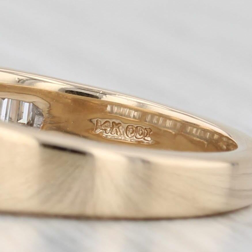 1.24ctw Princesse Bague de fiançailles or jaune 14k Taille 7.25 Unisexe en vente