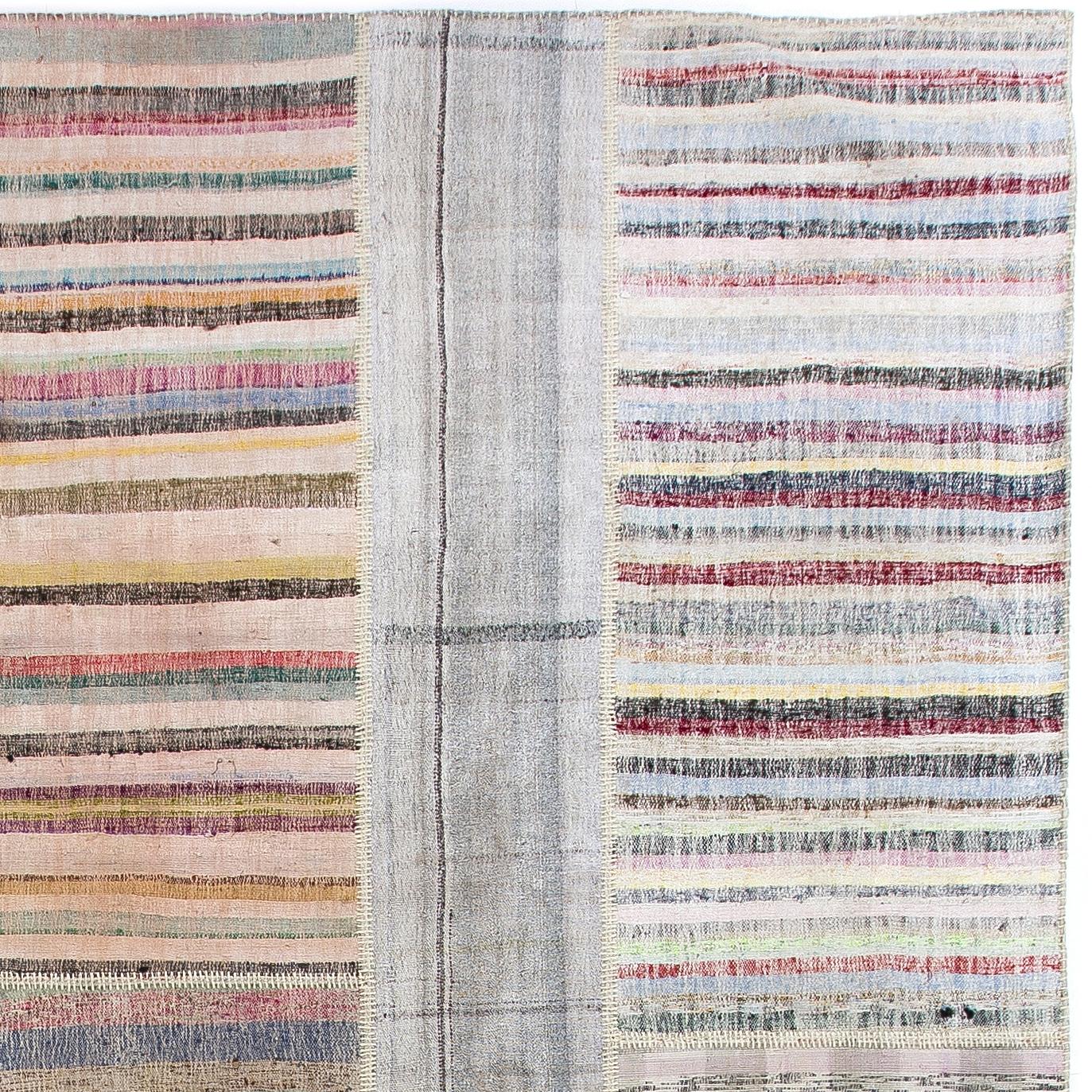 12.5x16.5 Ft Tappeto di stracci colorati in cotone a righe oversize, regolabile, Rug & Kilim vintage In condizioni buone in vendita a Spring Valley, NY