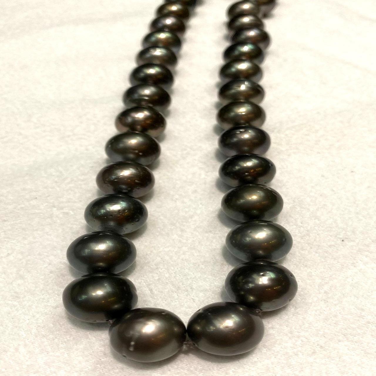 12.5-13.5mm schwarze Tahiti-Perlen 31Stück 17Zoll #IP31

