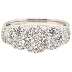 1.25 Carat 5-Section Round Cluster Diamond Ring