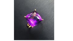12.5 Carat Amethyst Yellow Gold Plated
