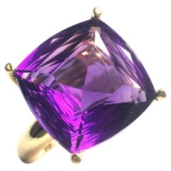 12.5 Carat Amethyst Yellow Gold Plated