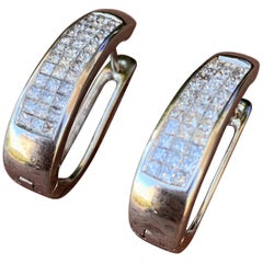 Pendientes de diamantes princesa de 1,25 quilates aproximadamente, oro blanco de 14 quilates, Ben Dannie