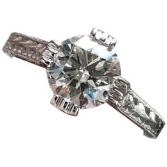 1.25 Carat Approximate Round Diamond Flower Ring 14 Karat White Gold, Ben Dannie