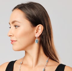 Sunita Nahata Aquamarine 12.50ct. Earrings in 18KWG with Paraiba & Alexandrite.