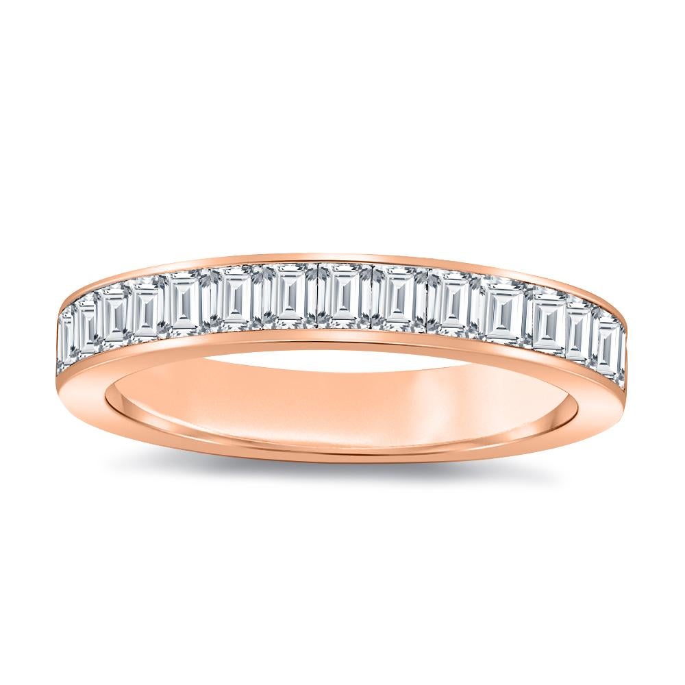 For Sale:  1.25 Carat Baguette Diamond Band in White Gold H/VS 3