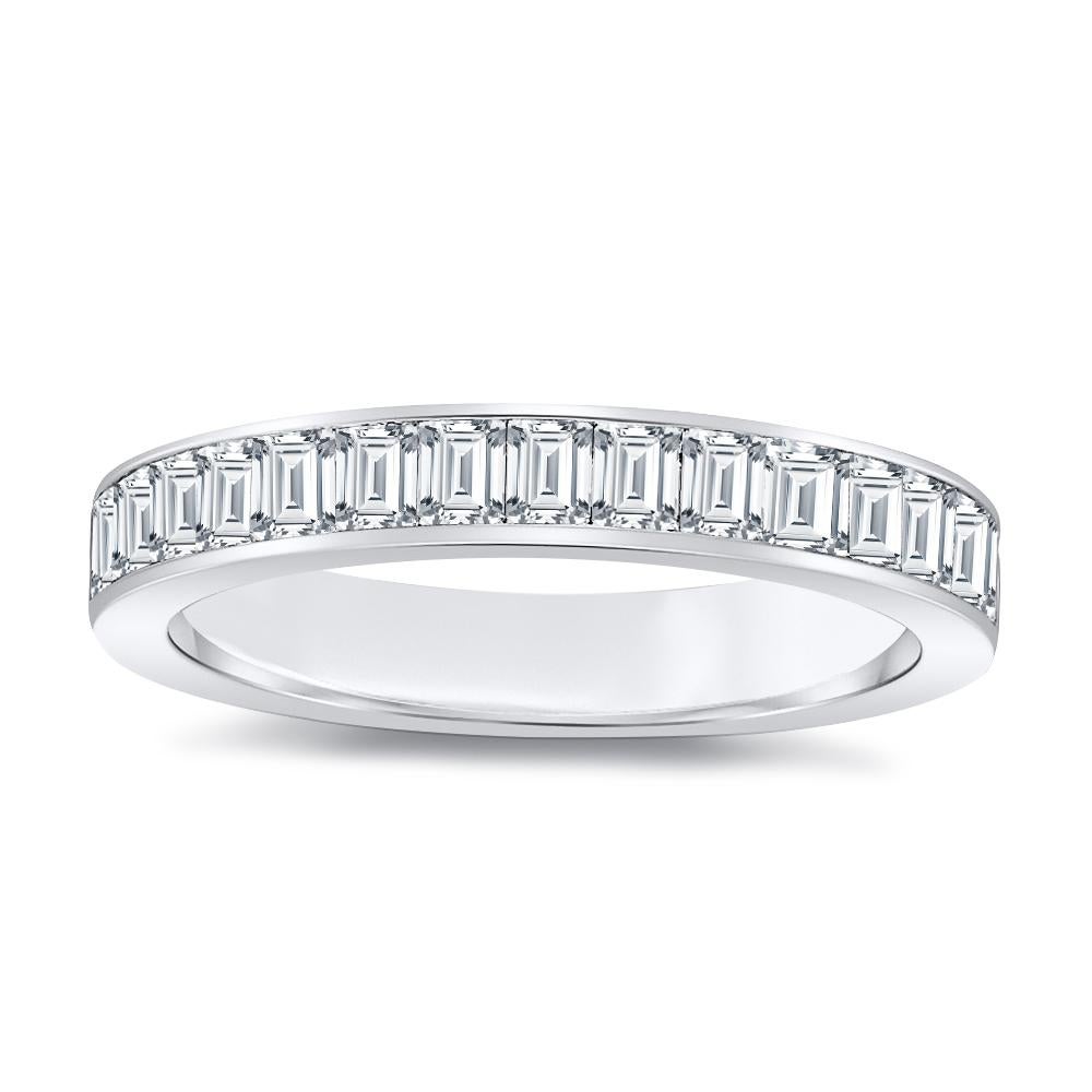 For Sale:  1.25 Carat Baguette Diamond Band in White Gold H/VS 4