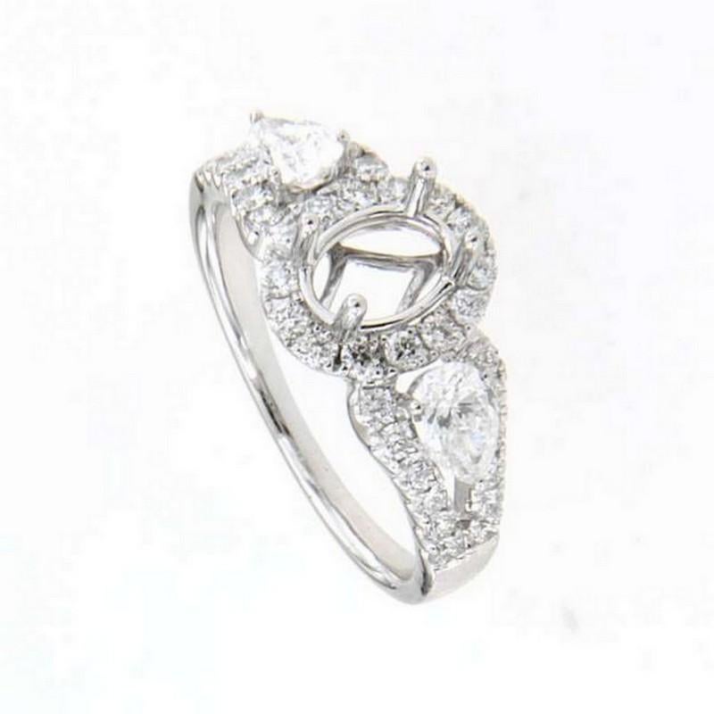 Modern 1.25 Carat Brilliant Diamond Vow Collection Ring in 14K White Gold For Sale