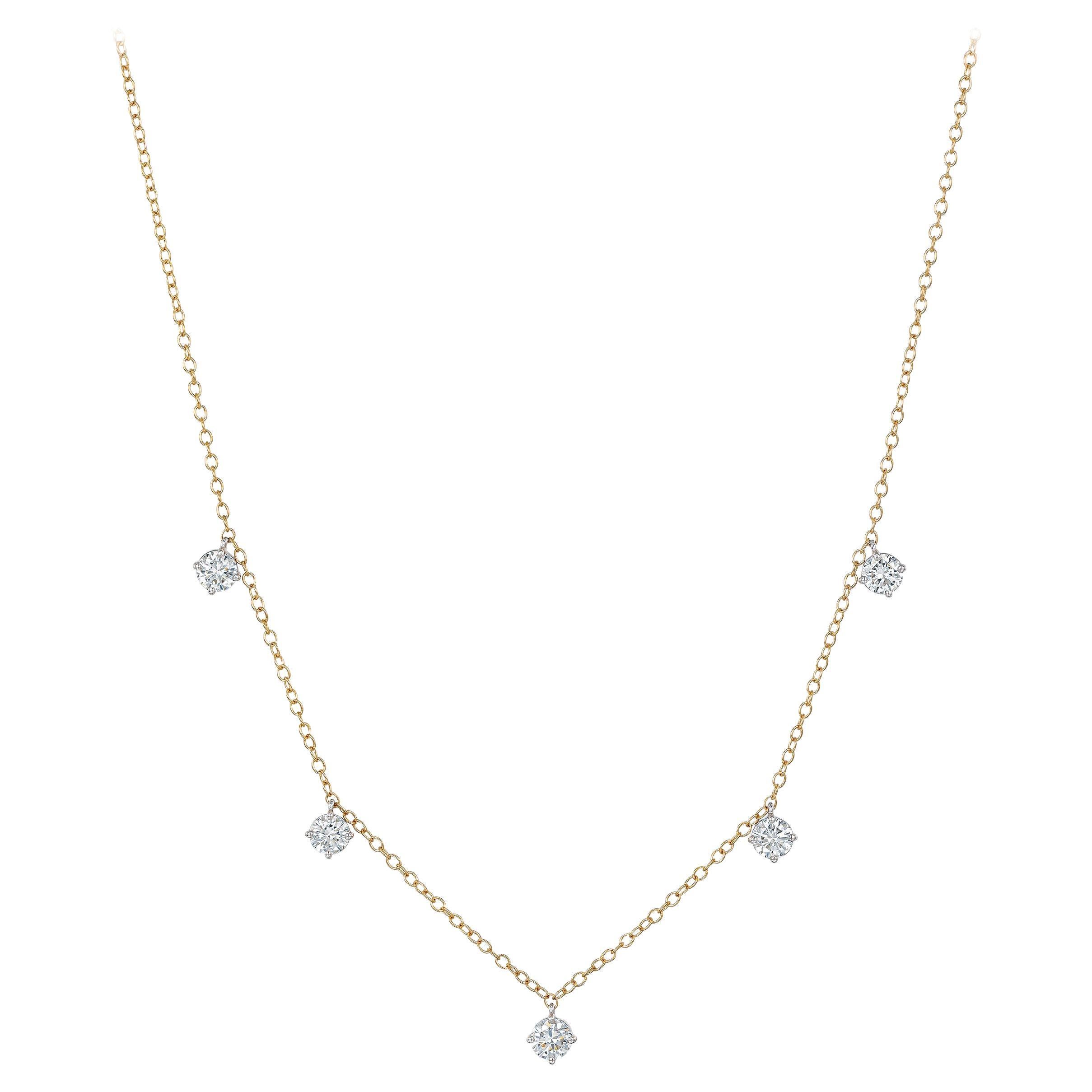 1.25 Carat Brilliant Round Diamond Chain Necklace