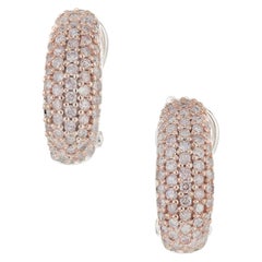 1.25 Carat Brown Pink Diamond White Gold Clip Post Earrings