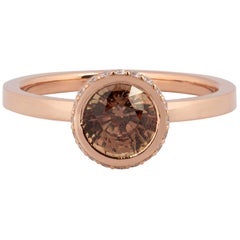 Gems Are Forever 1.25 Carat Brownish Orange Sapphire and Diamond Ring