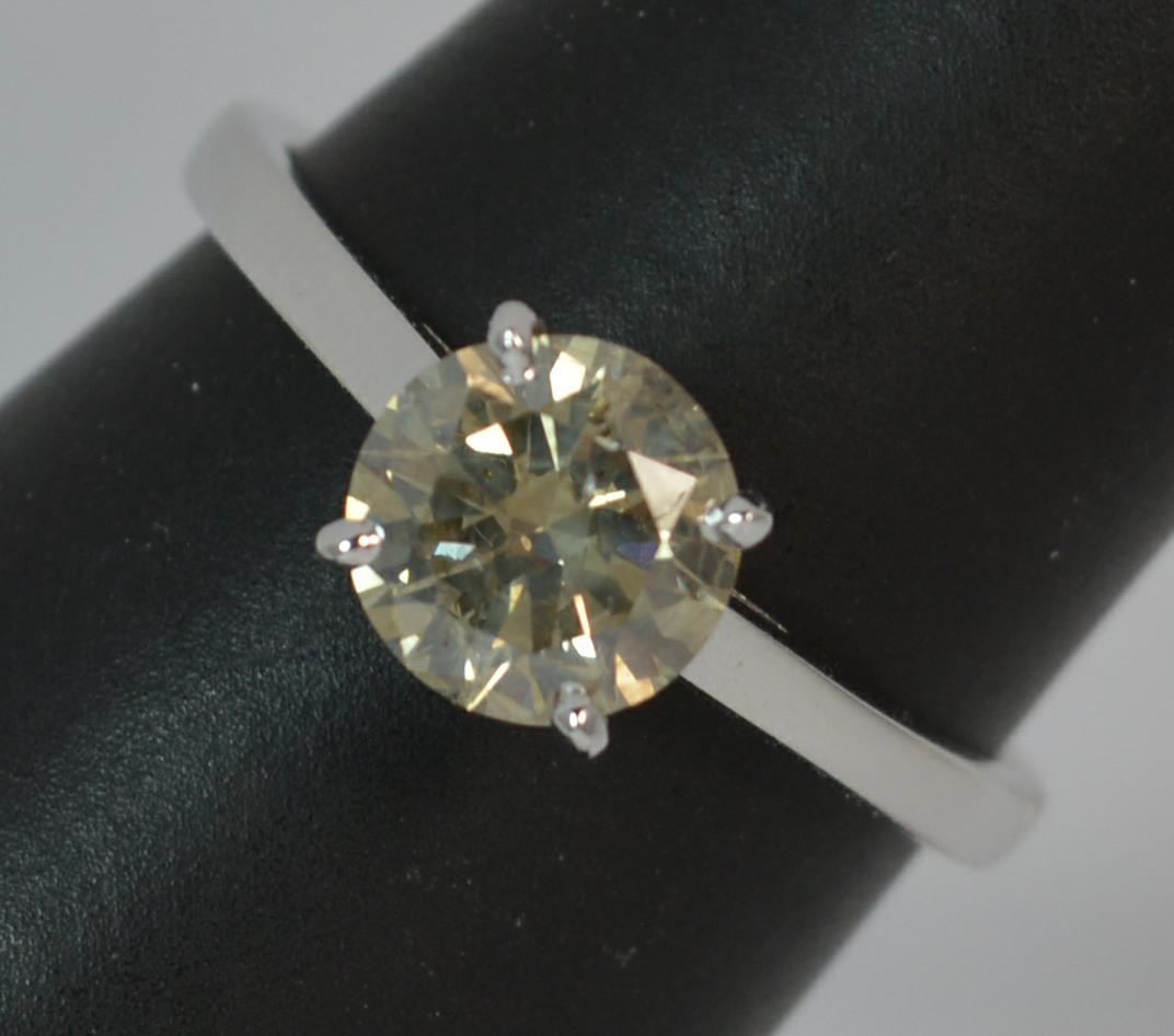 1.25 Carat Champagne Diamond 9 Carat White Gold Solitaire Engagement Ring In Excellent Condition In St Helens, GB