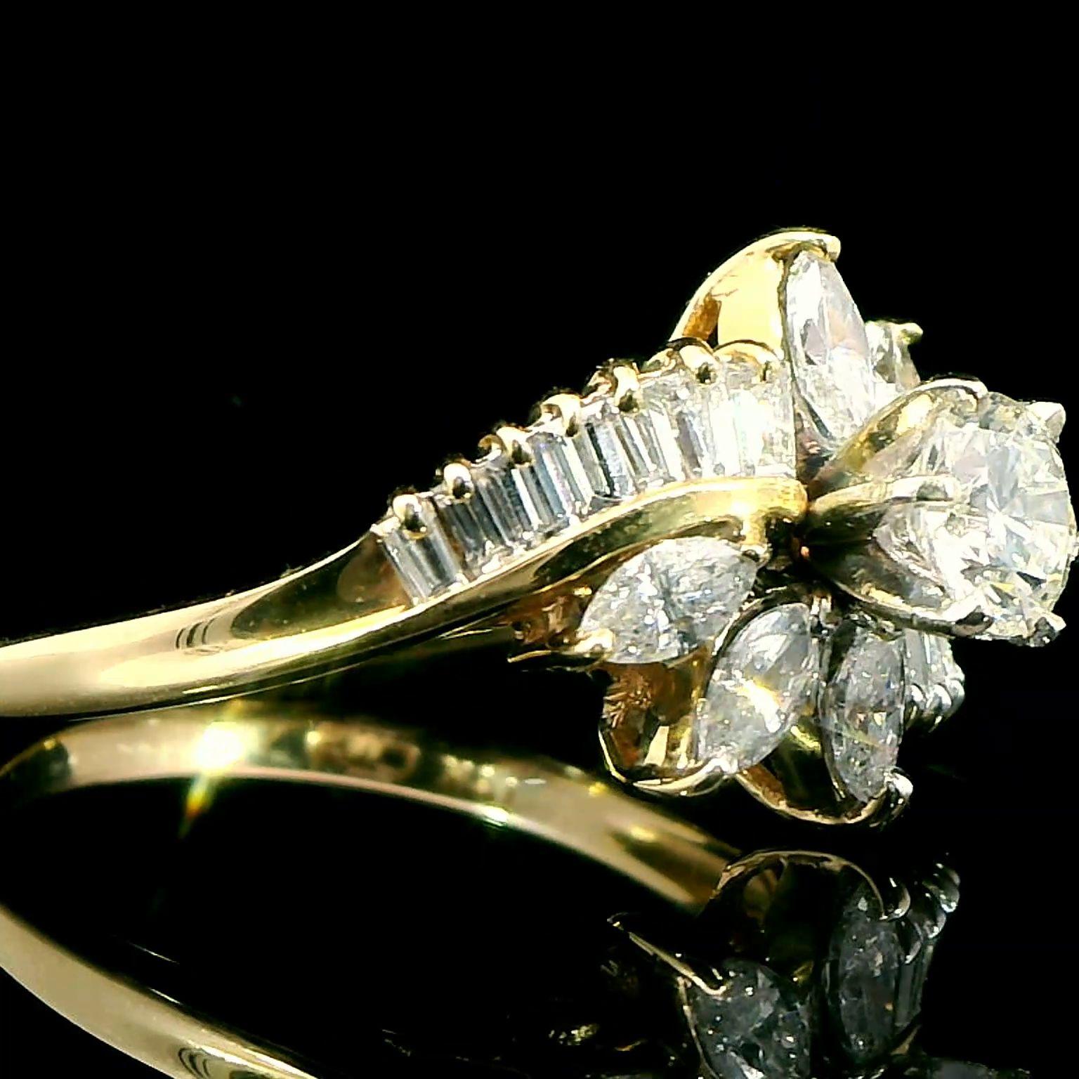 Bague en or 18 carats avec diamant de 1,25 carat Unisexe en vente