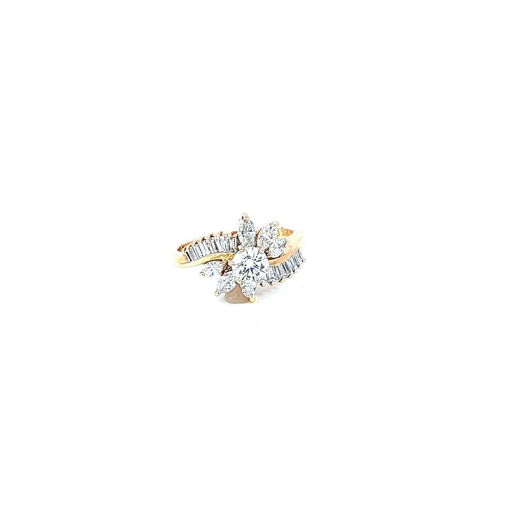 Anello in oro 18 carati con diamante da 1,25 carati in vendita 2