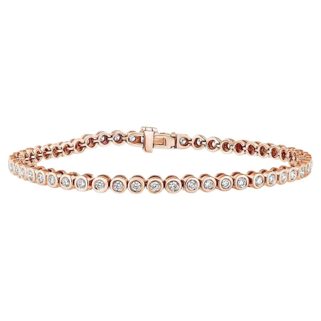 Bracelet de tennis Classic en or rose 14 carats et diamant de 1,25 carat, Shlomit Rogel en vente