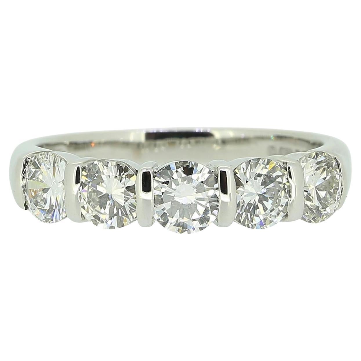 1.25 Carat Diamond Five-Stone Ring For Sale