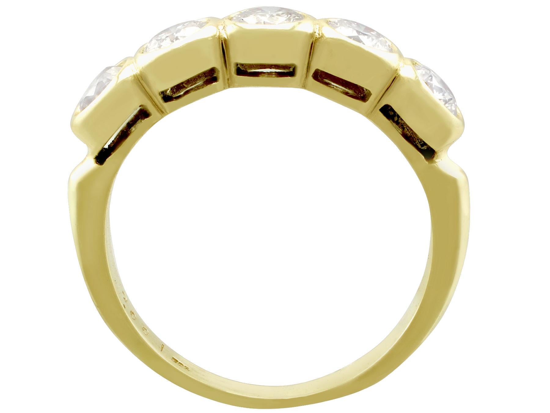 Women's 1.25 Carat Diamond Five-Stone Yellow Gold Ring