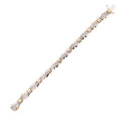 1.25 Carat Diamond Gold Hinged Swirl Link Bracelet