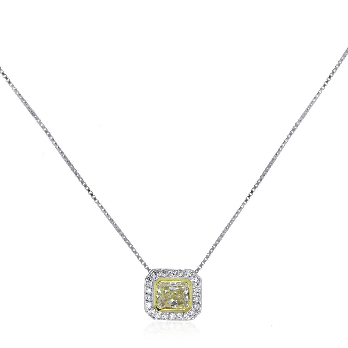 Material: 18k White Gold and 18k Yellow Gold
Diamond Details: Approximately 1.25ctw yellow diamonds and approximately 0.33ctw white diamonds. 1.58ctw Total. Diamonds are G in color and VS in clarity.clarity.
Clasps: Lobster clasp
Total Weight: 6g