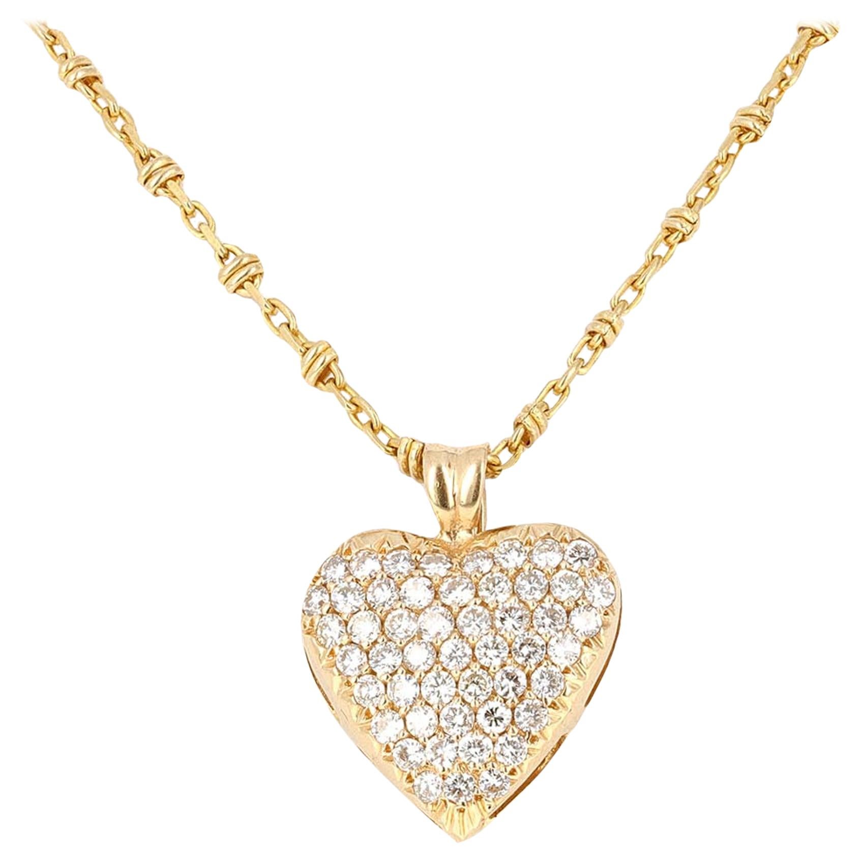 1.25 Carat Diamond Pave Pendant Necklace