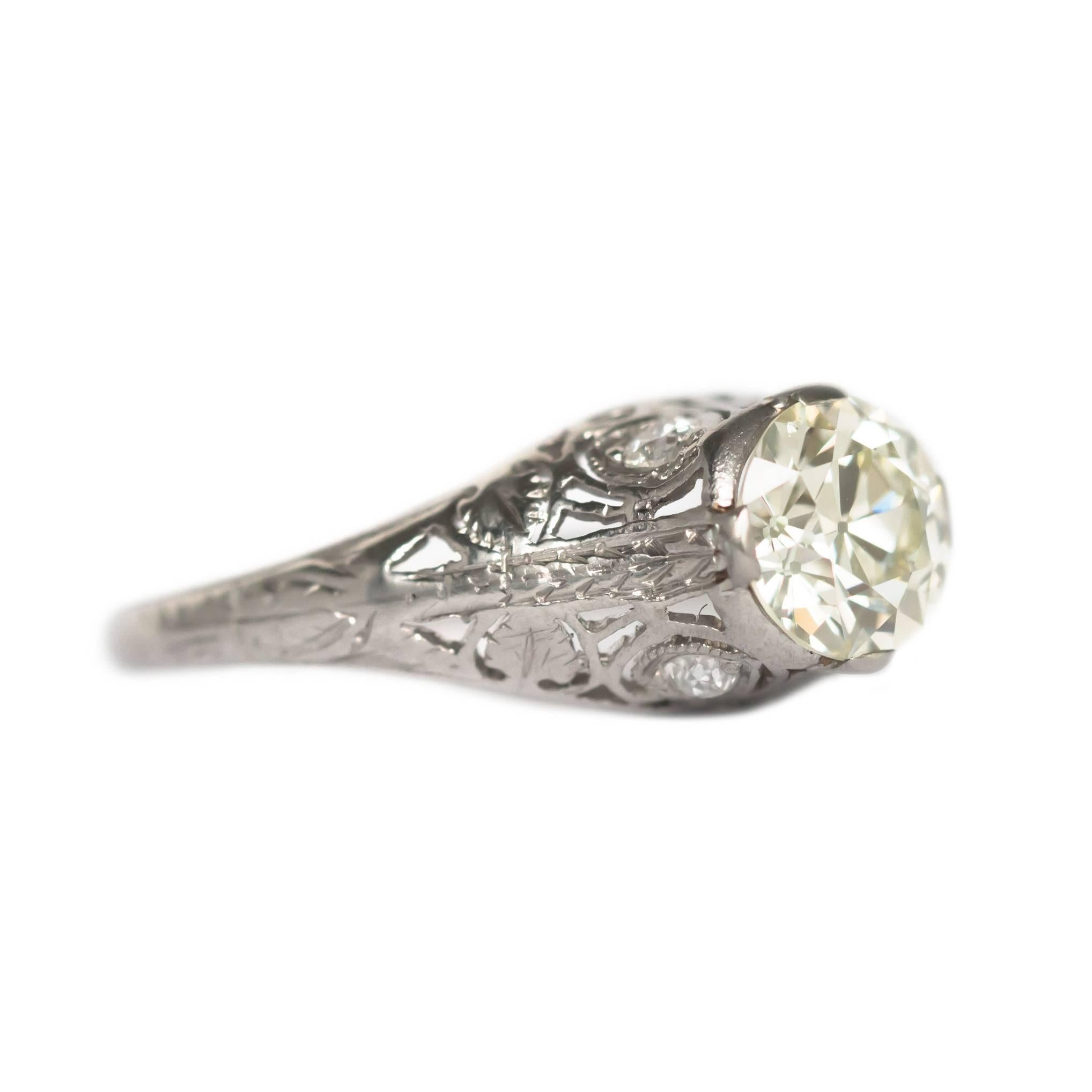 1,25 Karat Diamant-Verlobungsring aus Platin (Edwardian) im Angebot