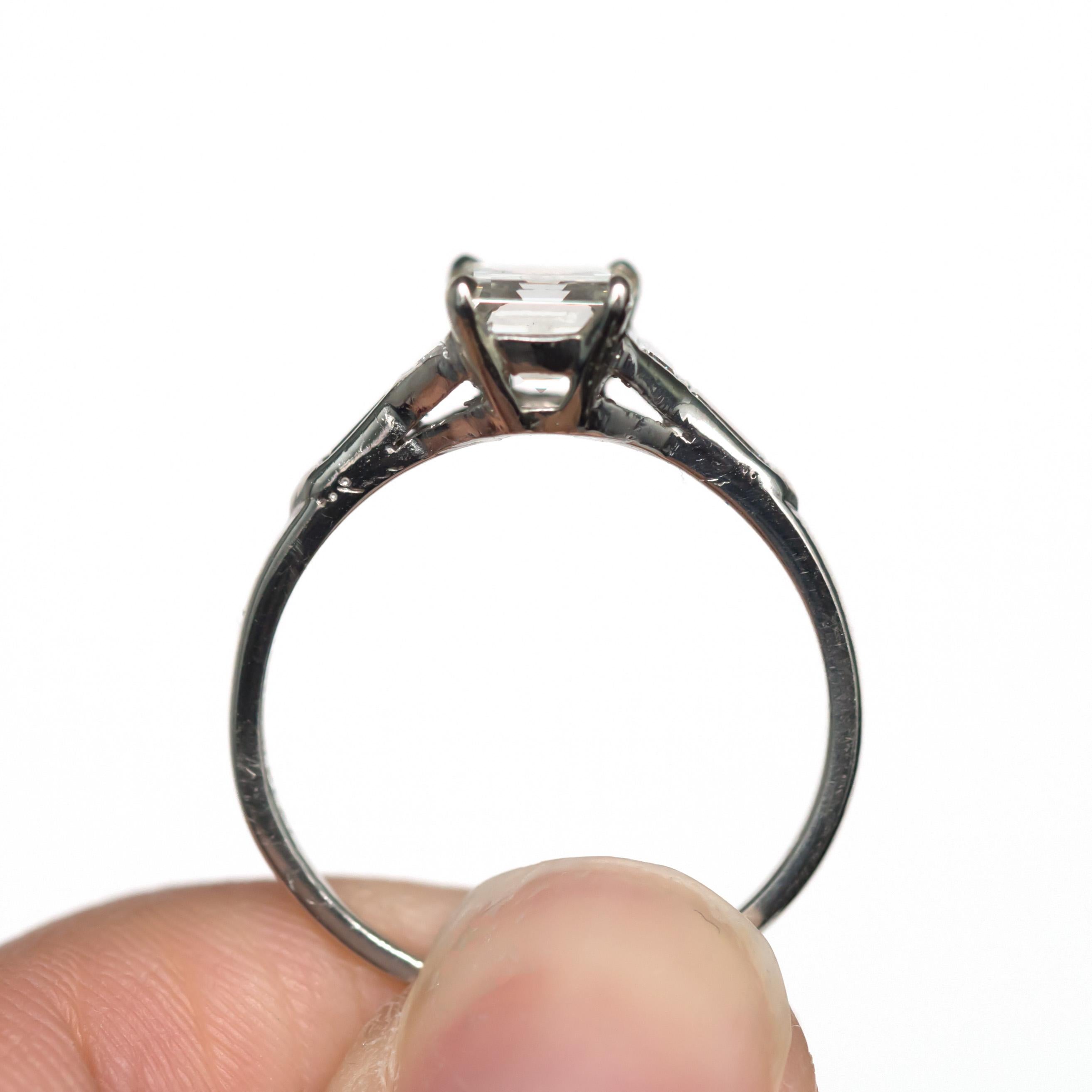 1.25 Carat Diamond Platinum Engagement Ring For Sale 1