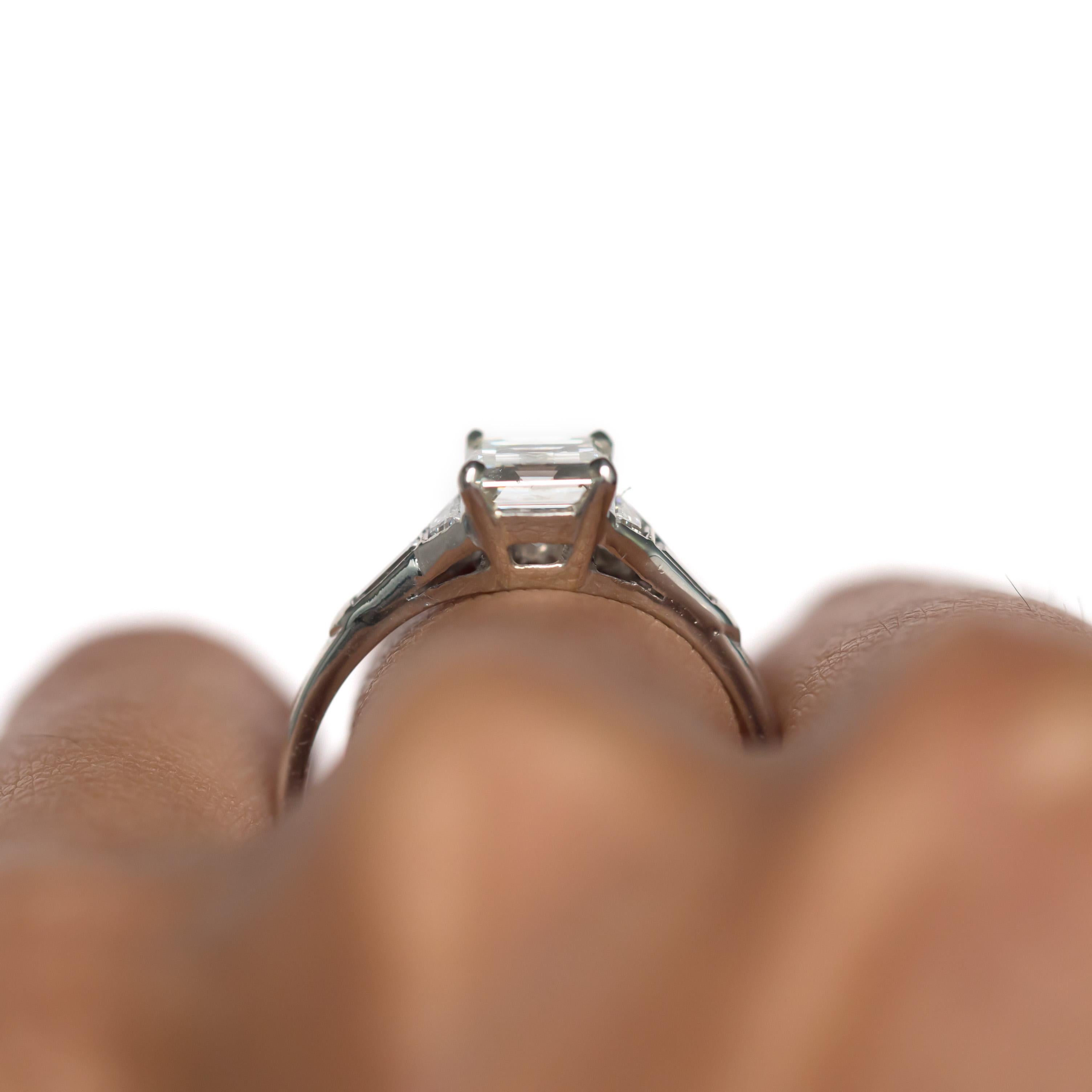 1.25 Carat Diamond Platinum Engagement Ring For Sale 4