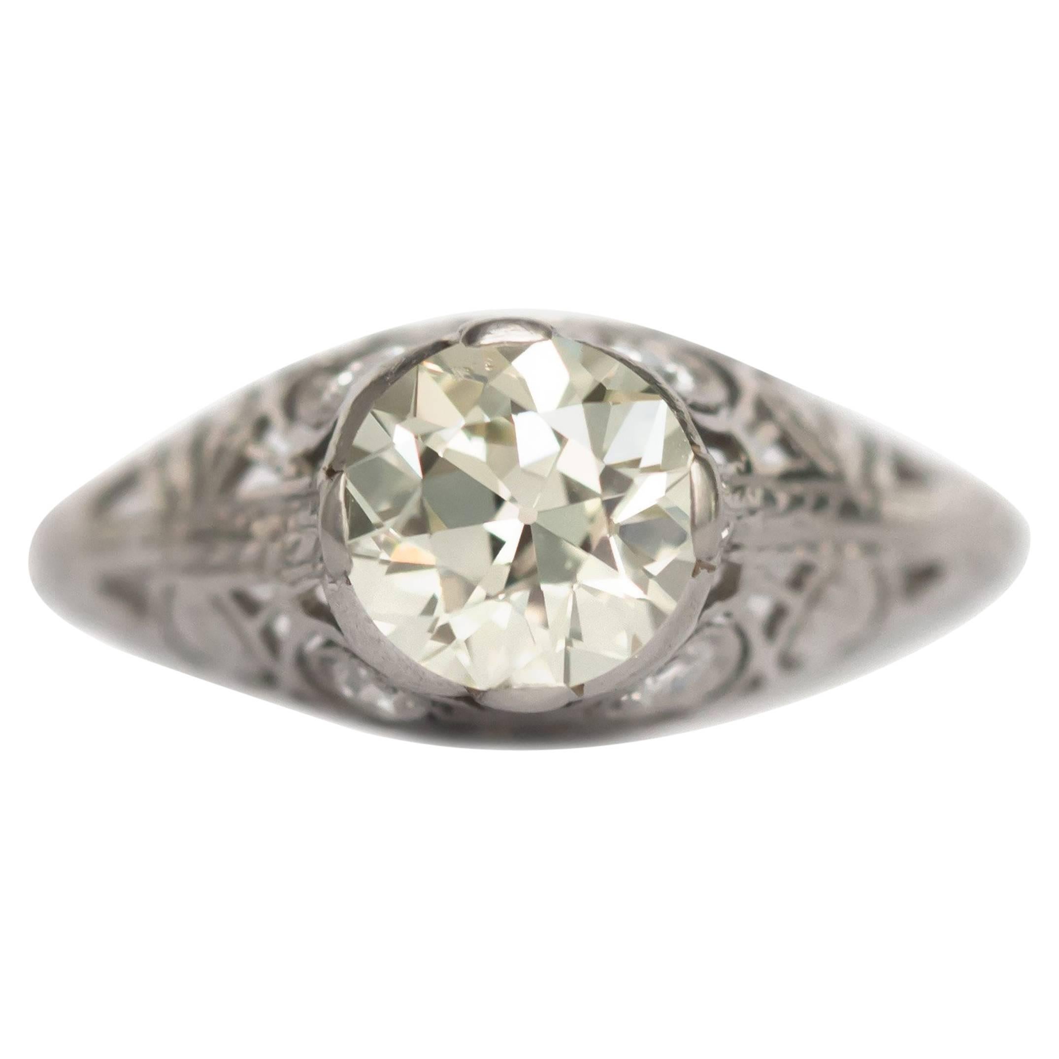 Anillo de compromiso de platino con diamantes de 1.25 quilates