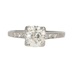 Antique 1.25 Carat Diamond Platinum Engagement Ring