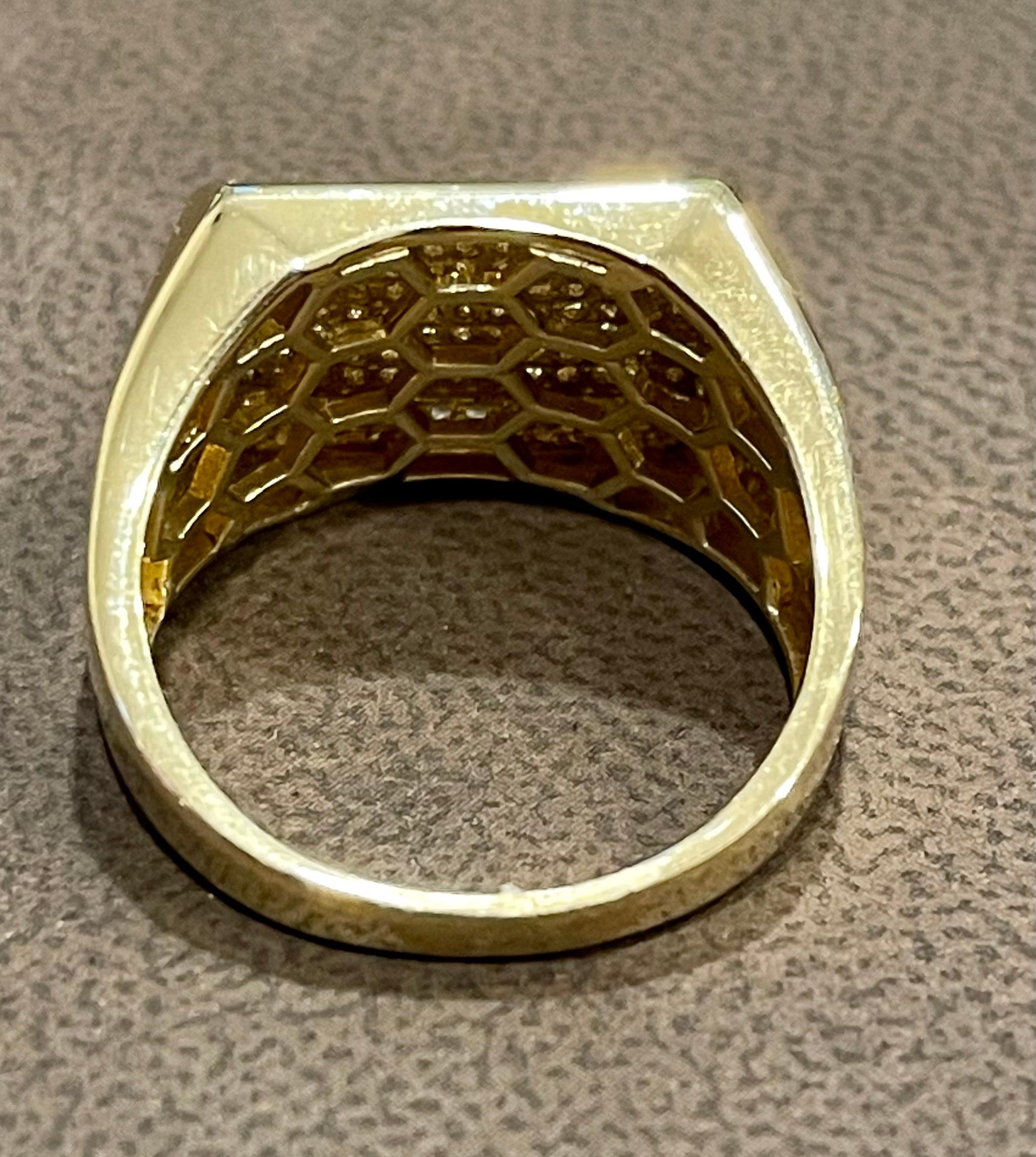 1.25 Carat Diamond Traditional Men's Ring 14 Kt Yellow Gold Ring Estate 6