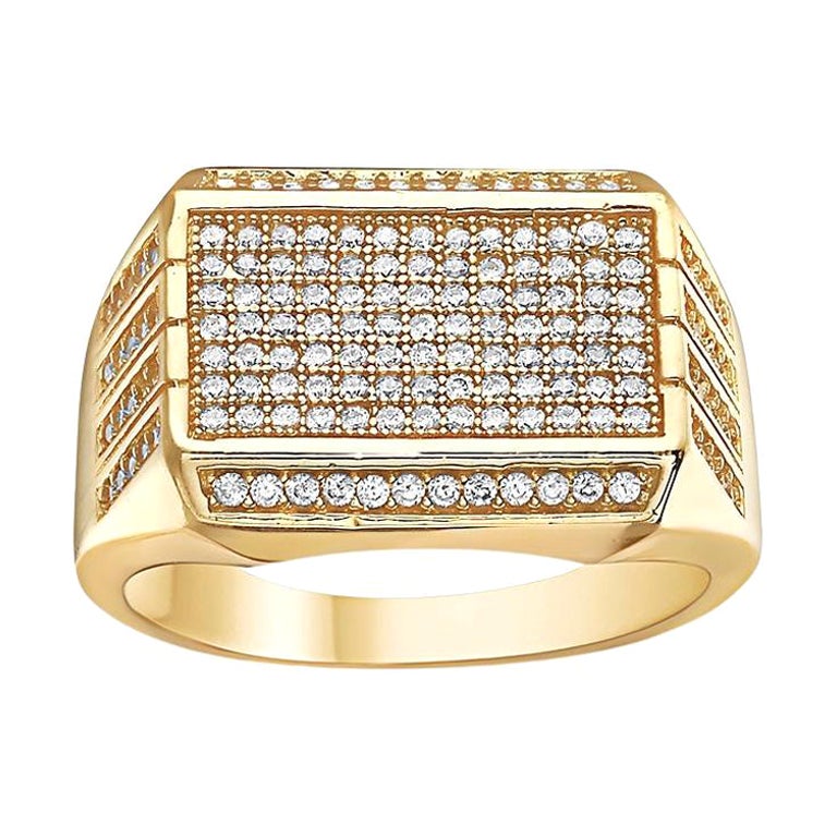 1,25 Karat Diamant Traditioneller Herrenring aus 14 Karat Gelbgold mit Nachlass