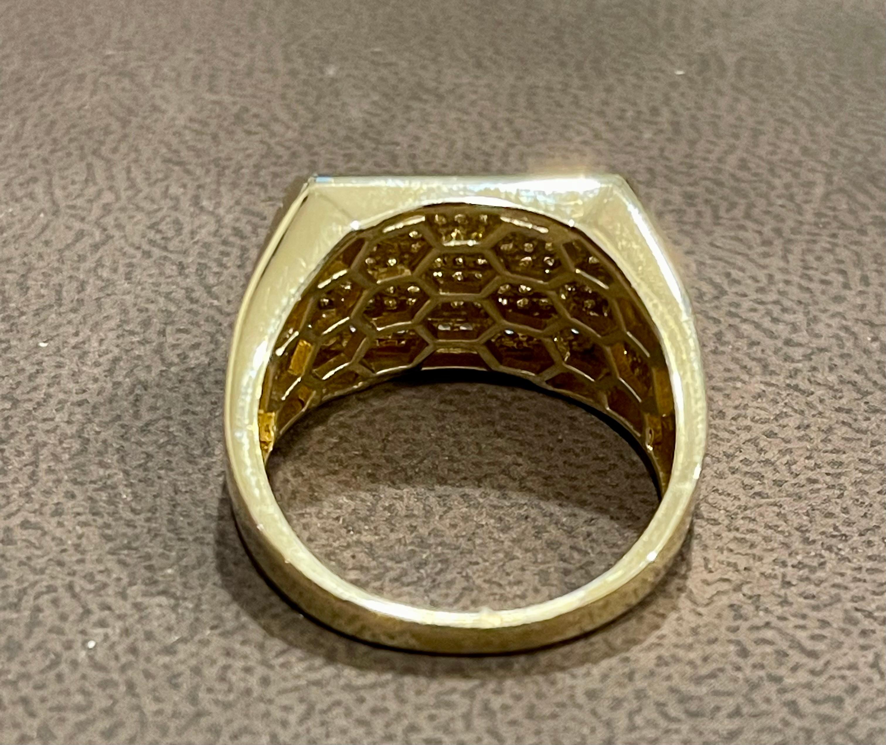 1.25 Carat Diamond Traditional Men's Ring 14 Kt Yellow Gold Ring Estate 7