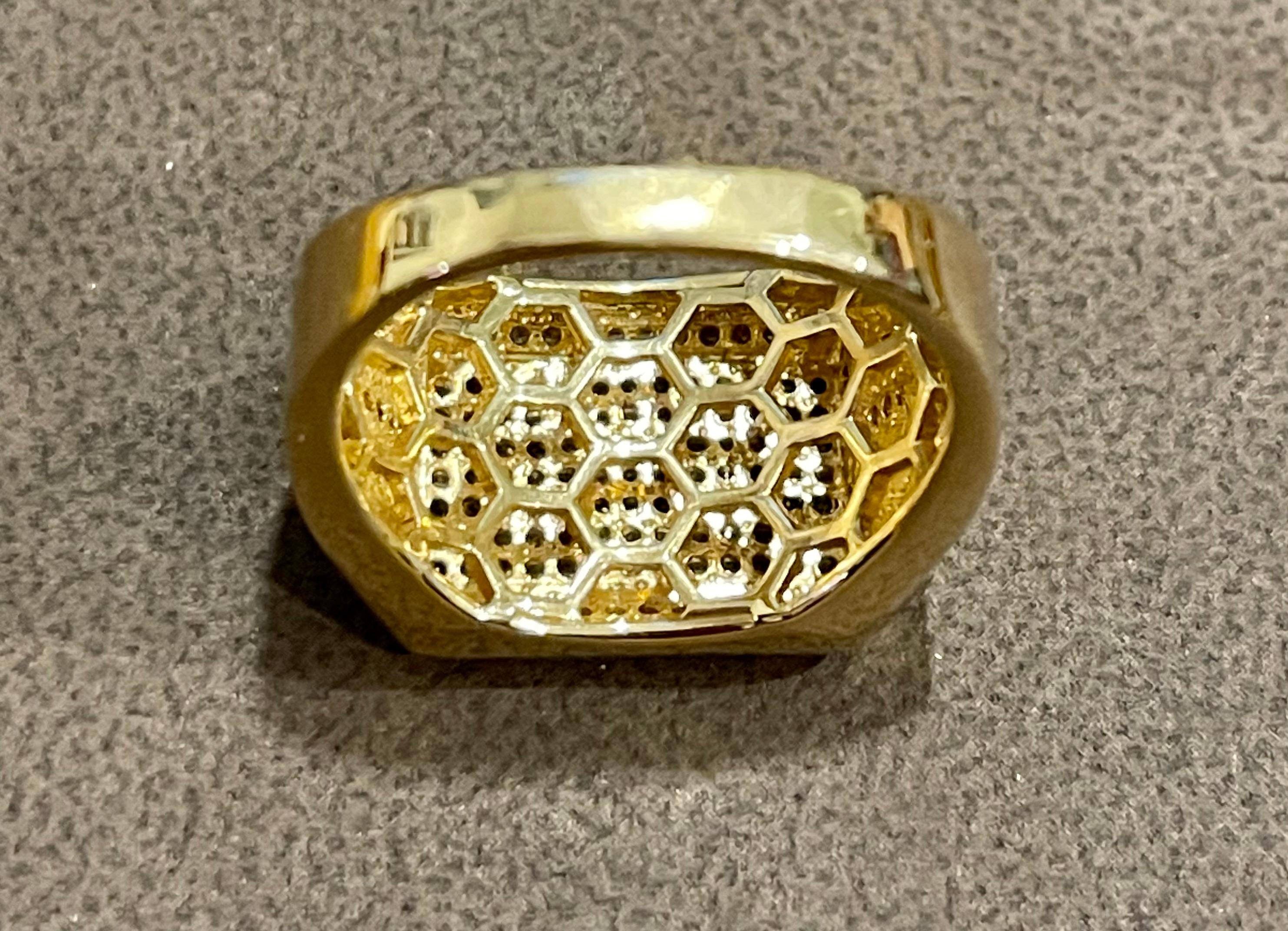 1.25 Carat Diamond Traditional Men's Ring 14 Kt Yellow Gold Ring Estate 9