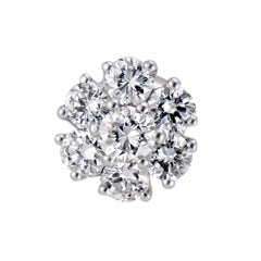 1.25 Carat Diamond White Gold Flower Stud Earrings