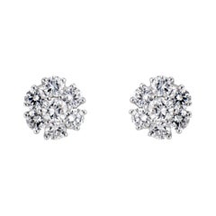 Pendientes flor de oro blanco con diamantes de 1,25 quilates