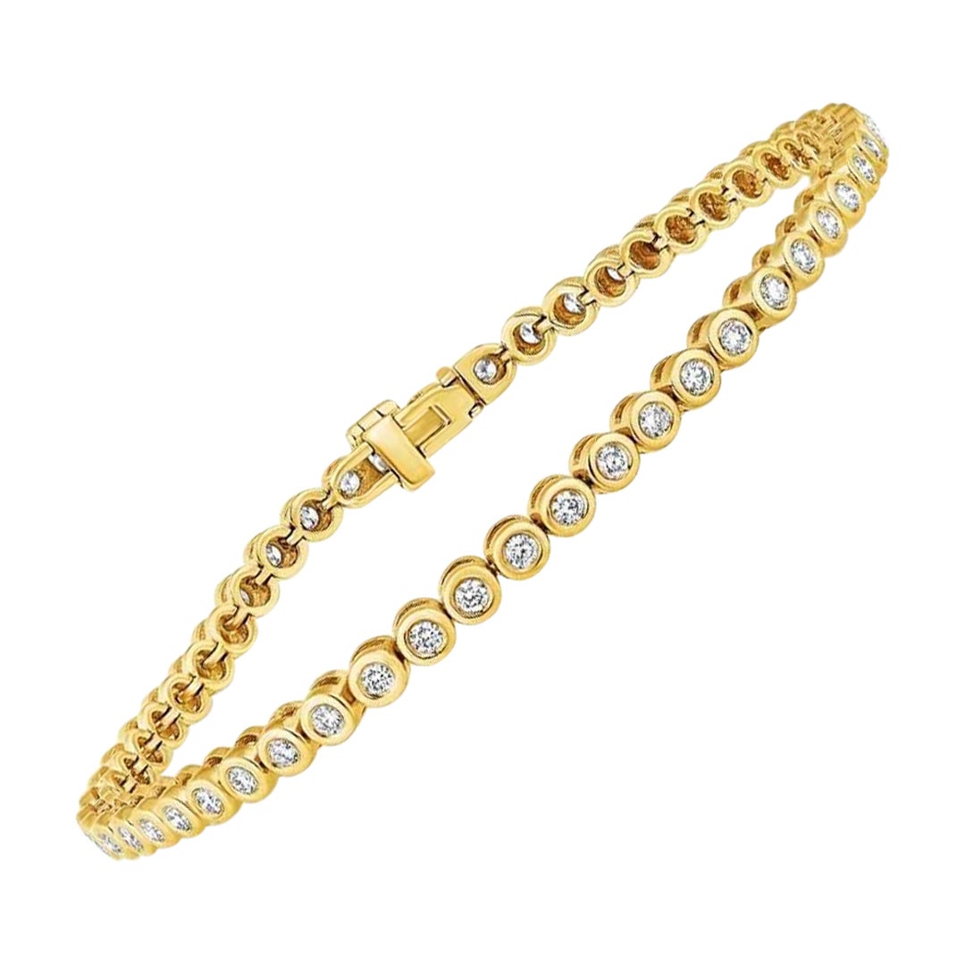 Pulsera de tenis con diamantes de 1,25 quilates en oro amarillo de 14 quilates, Shlomit Rogel en venta